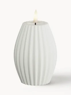 Vela LED artesanal Round Stripe, 10 cm