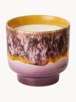 Vela perfumada artesanal de dos mechas 70´s (salvia y pétalos de rosa)