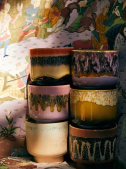 Vela perfumada artesanal de dos mechas 70´s (rosas y vainilla)