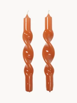 Velas cónicas artesanales Twist, 2 uds.