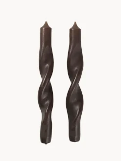 Velas cónicas artesanales Twist, 2 uds.