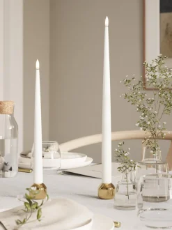 Velas cónicas LED artesanales Real Flame, 28 cm, 2 uds.