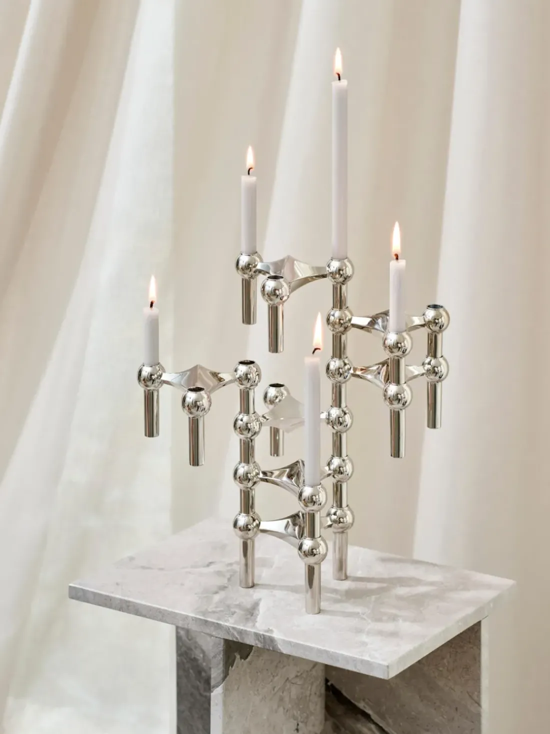 Velas cónicas Stoff Nagel, 12 uds.