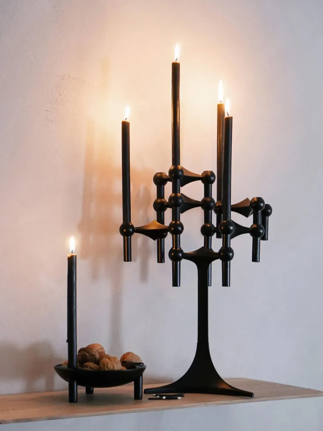 Velas cónicas Stoff Nagel, 12 uds.