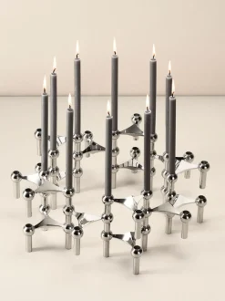 Velas cónicas Stoff Nagel, 12 uds.