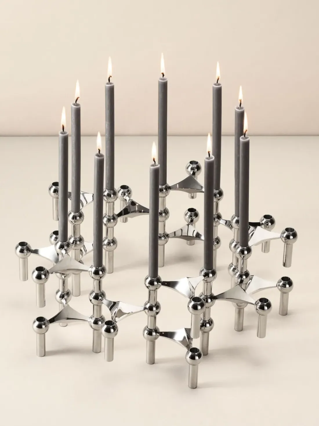 Velas cónicas Stoff Nagel, 12 uds.