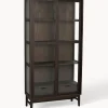 Vitrina de madera de roble con puertas correderas Hazelton