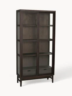 Vitrina de madera de roble con puertas correderas Hazelton