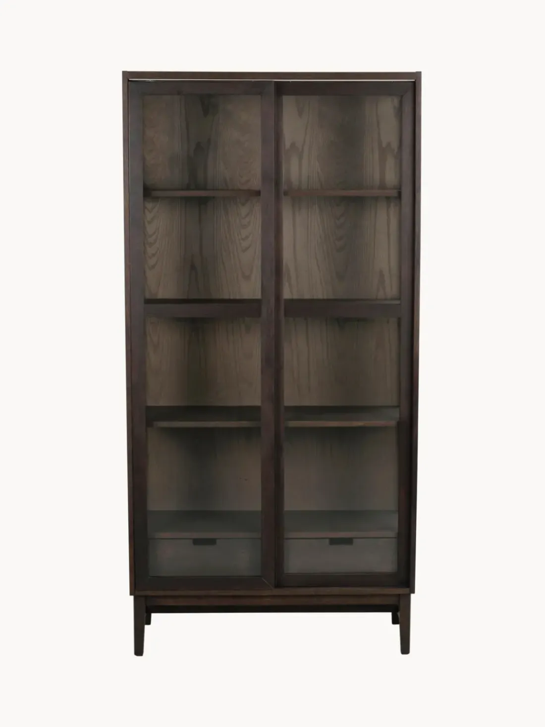 Vitrina de madera de roble con puertas correderas Hazelton