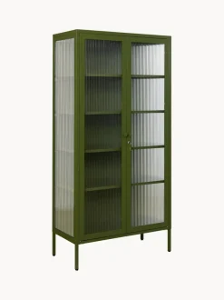 Vitrina de metal con cristal acanalado The Collector