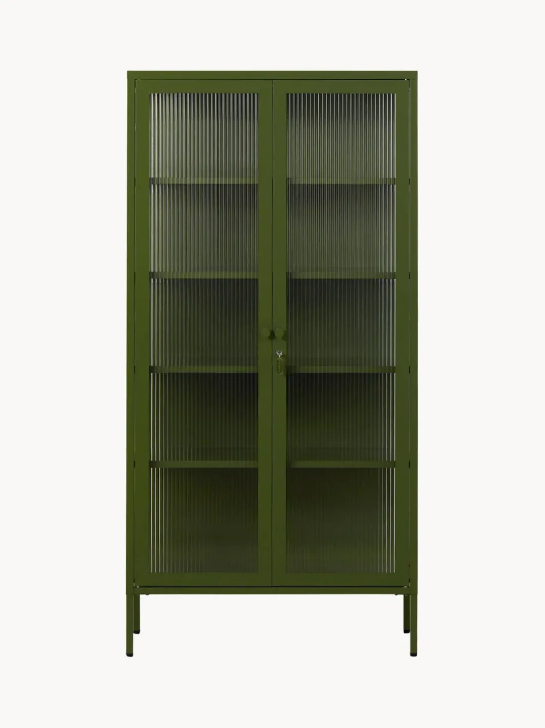Vitrina de metal con cristal acanalado The Collector