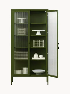 Vitrina de metal con cristal acanalado The Collector
