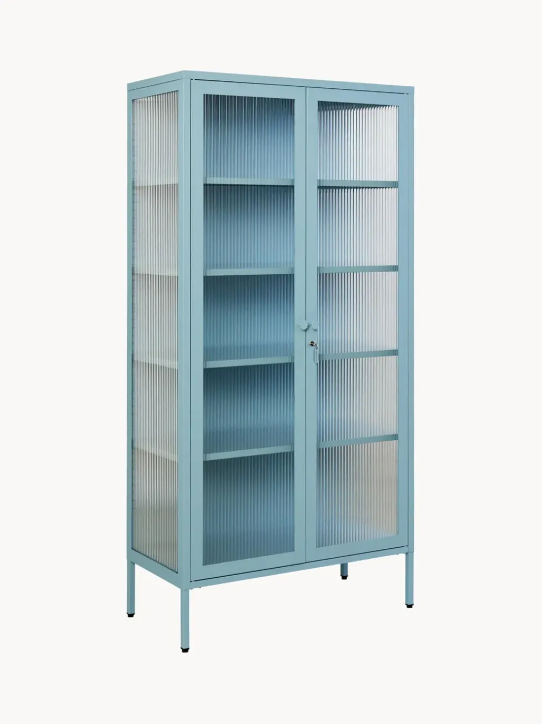 Vitrina de metal con cristal acanalado The Collector