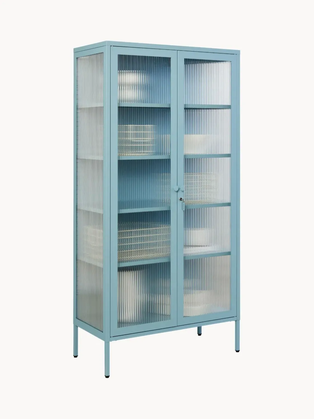 Vitrina de metal con cristal acanalado The Collector