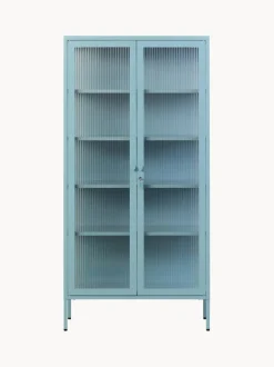 Vitrina de metal con cristal acanalado The Collector