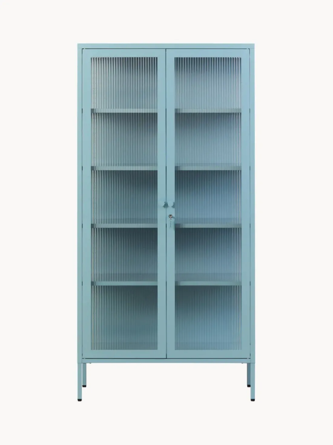 Vitrina de metal con cristal acanalado The Collector