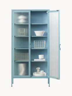 Vitrina de metal con cristal acanalado The Collector