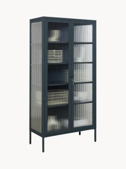 Vitrina de metal con cristal acanalado The Collector