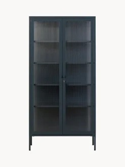 Vitrina de metal con cristal acanalado The Collector