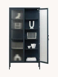 Vitrina de metal con cristal acanalado The Collector