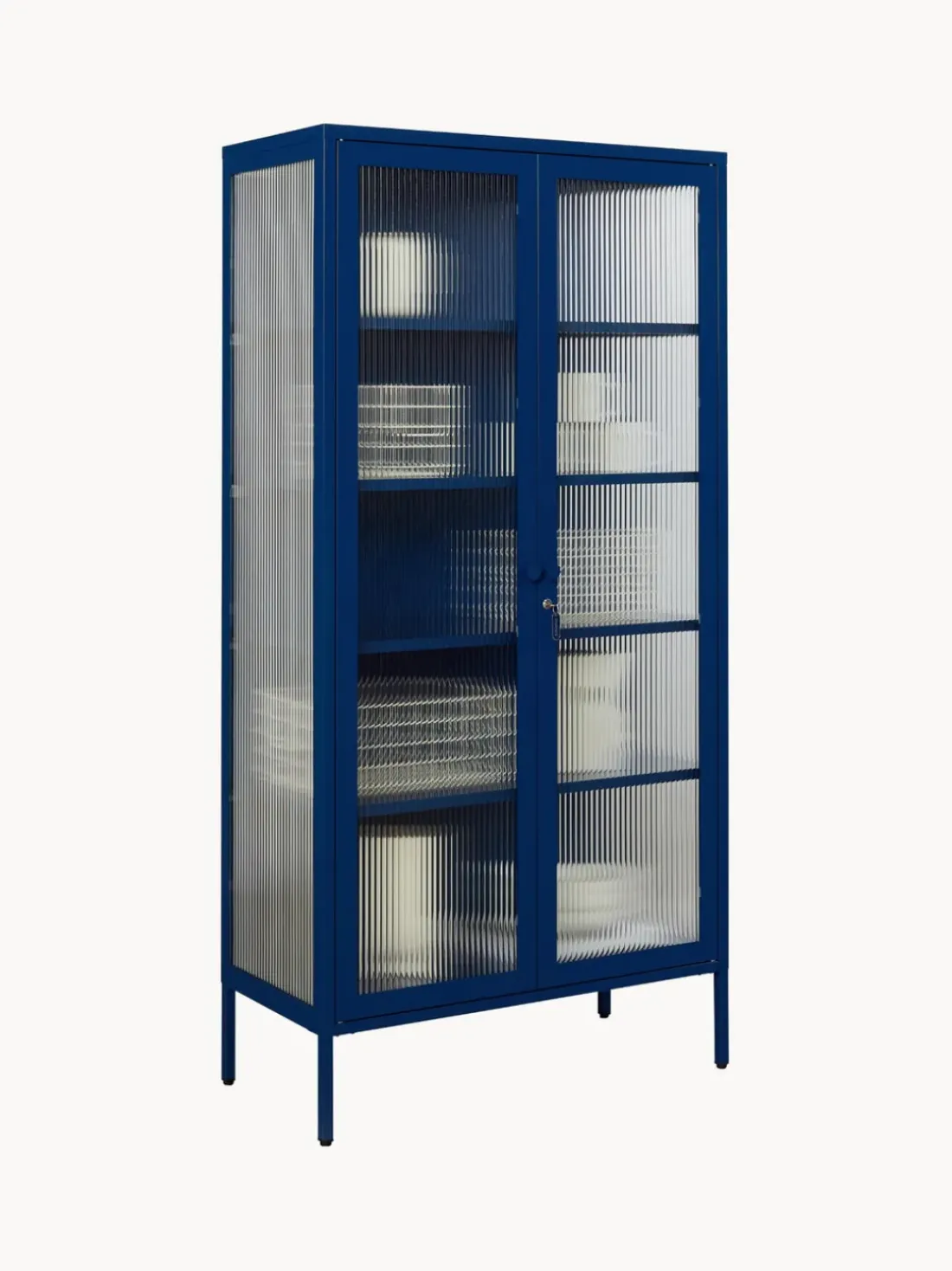 Vitrina de metal con cristal acanalado The Collector