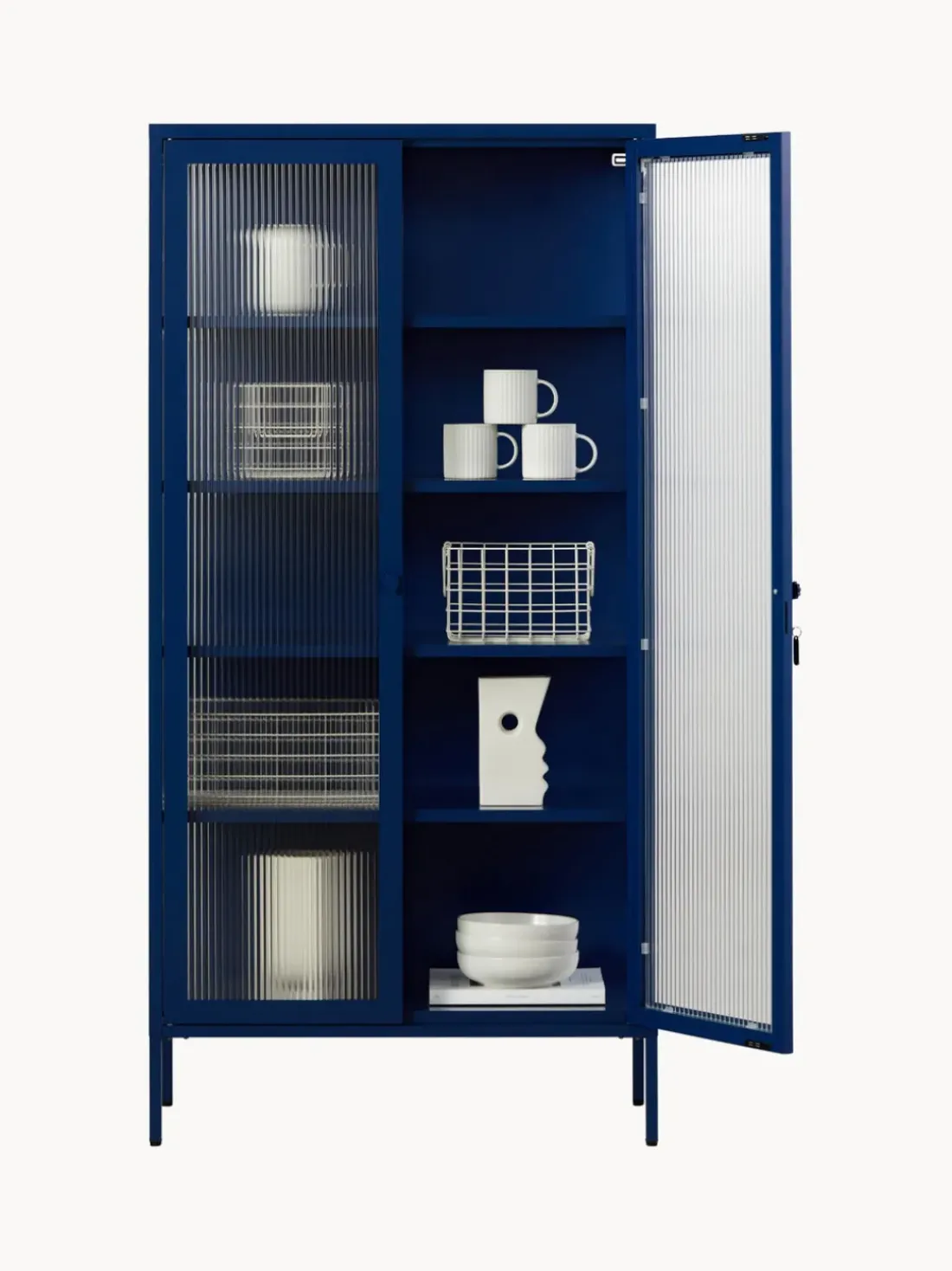Vitrina de metal con cristal acanalado The Collector