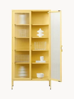 Vitrina de metal con cristal acanalado The Collector