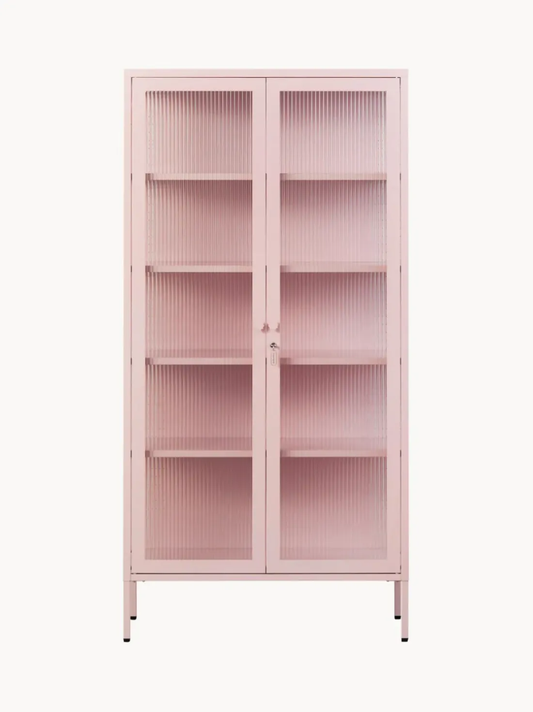 Vitrina de metal con cristal acanalado The Collector