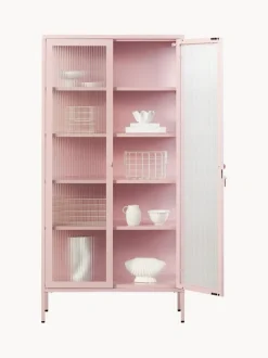 Vitrina de metal con cristal acanalado The Collector