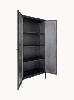Vitrina de metal con cristal acanalado Adelaide