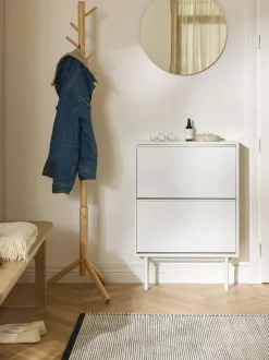 Zapatero de madera con compartimentos plegables Elona