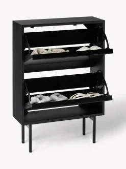 Zapatero de madera con compartimentos plegables Elona