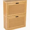 Zapatero de pared de madera de bambú Kedar