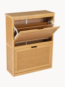 Zapatero de pared de madera de bambú Kedar