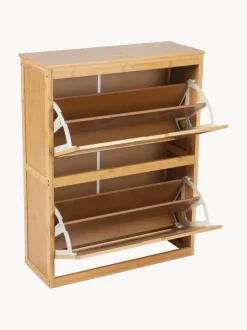 Zapatero de pared de madera de bambú Kedar
