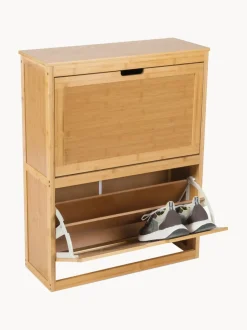 Zapatero de pared de madera de bambú Kedar